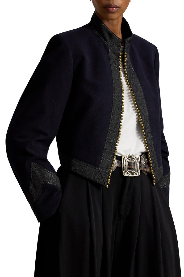 Moleskin Cropped Jacket, Main, color, NAVY