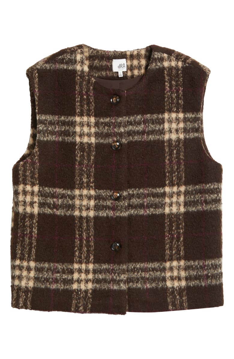 dRA Sandy Leopard Faux Shearling Vest, Main, color, Latte Brown