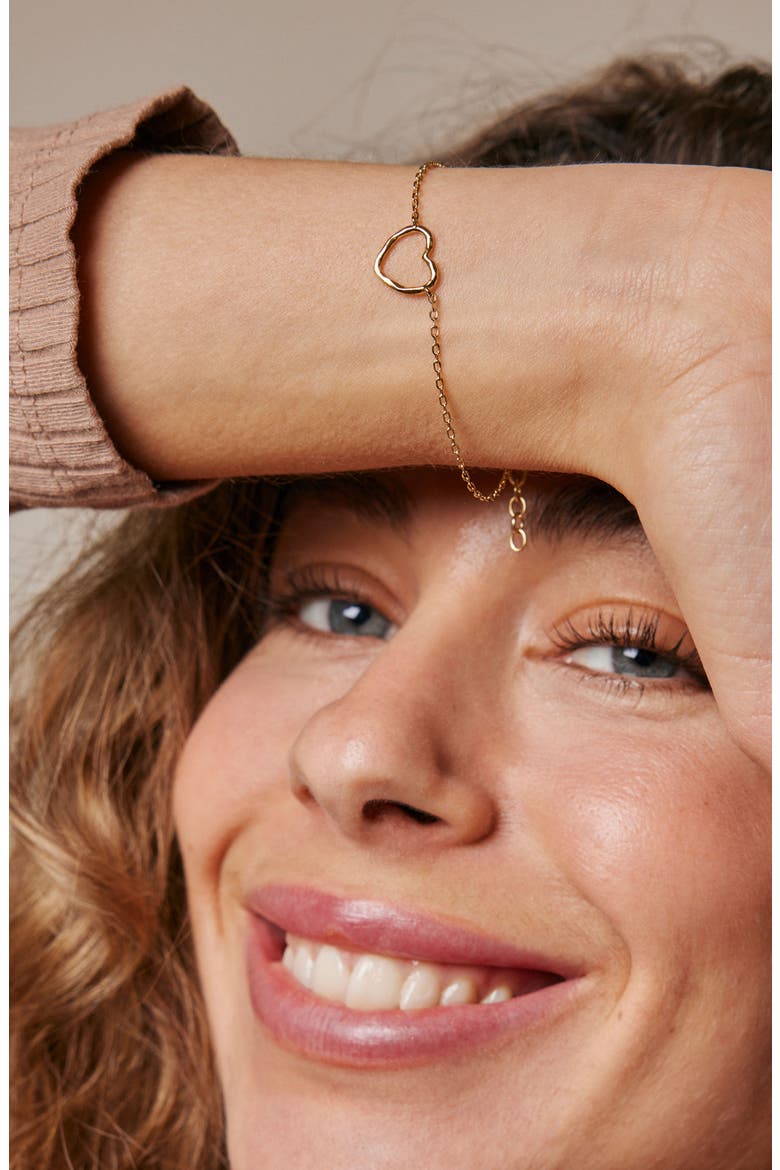 Organic Heart Bracelet, Alternate, color, Gold