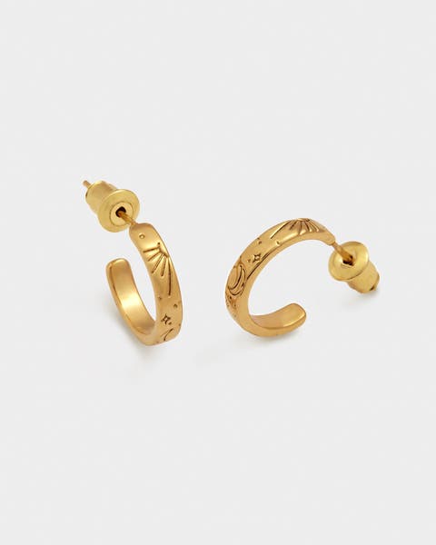 Luna Waterproof Gold Hoop Earrings