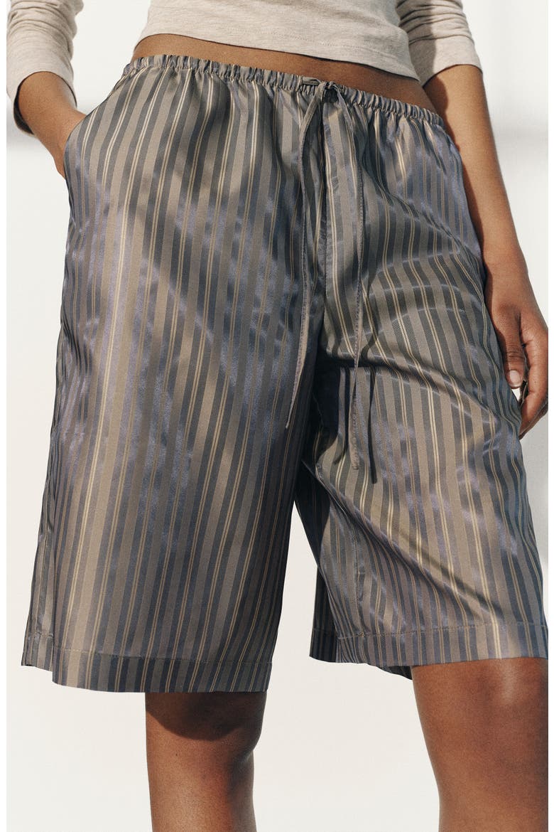 Sandy Striped Shorts, Main, color, GRAPHITE
