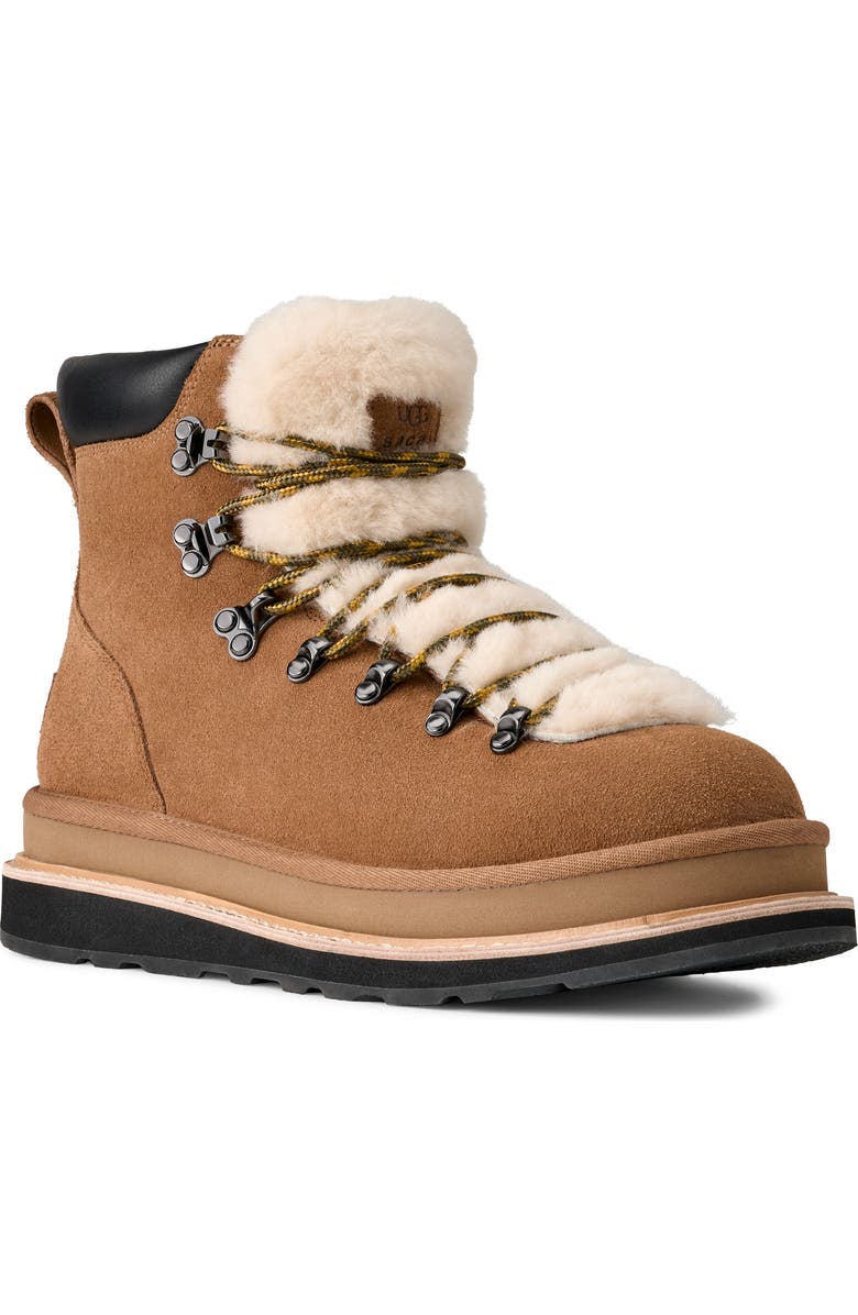 UGG<sup
®</sup
x Sacai Gender Inclusive Hiking Boot, Main, color, Chestnut