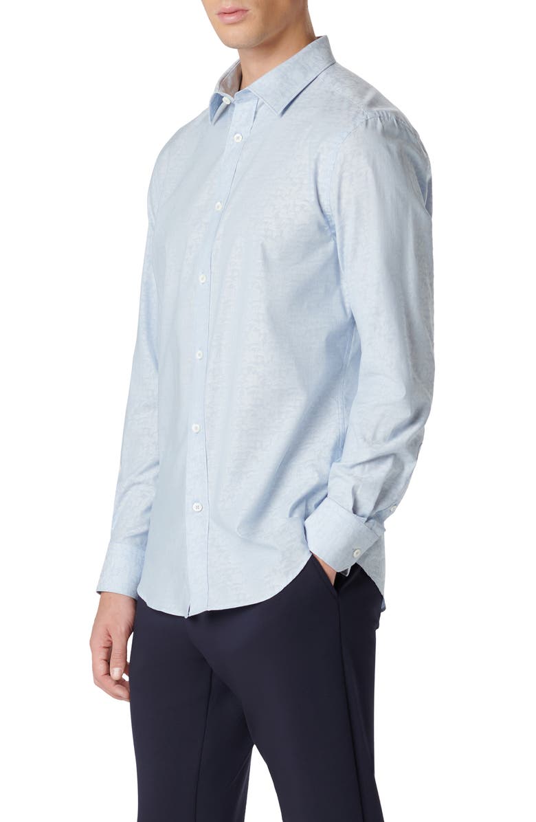 Bugatchi Julian Shaped Fit Stripe Stretch Cotton Button-Up Shirt, Alternate, color,