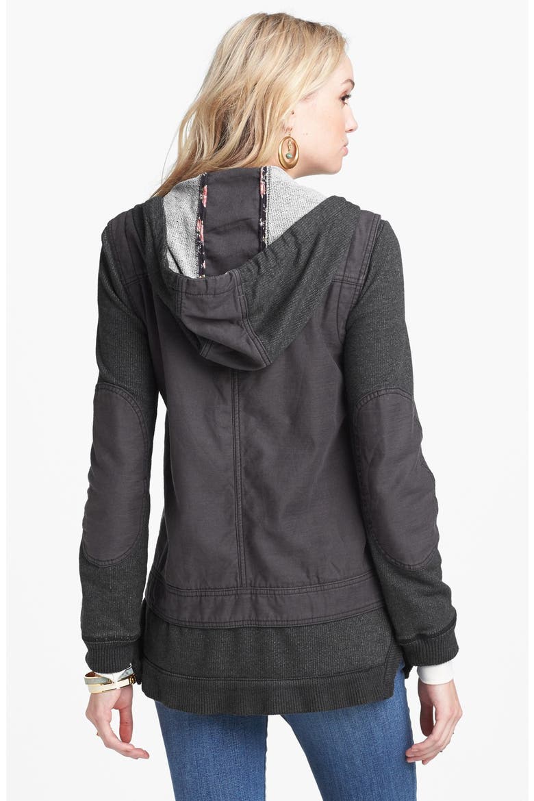 Layered Slub Knit Jacket, Alternate, color, WASHED BLACK