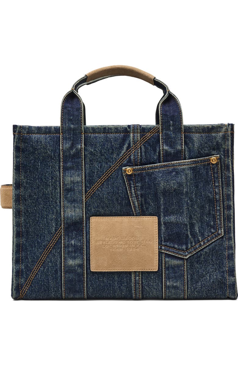 Marc Jacobs The Medium Denim Tote, Alternate, color, Dark Wash Indigo
