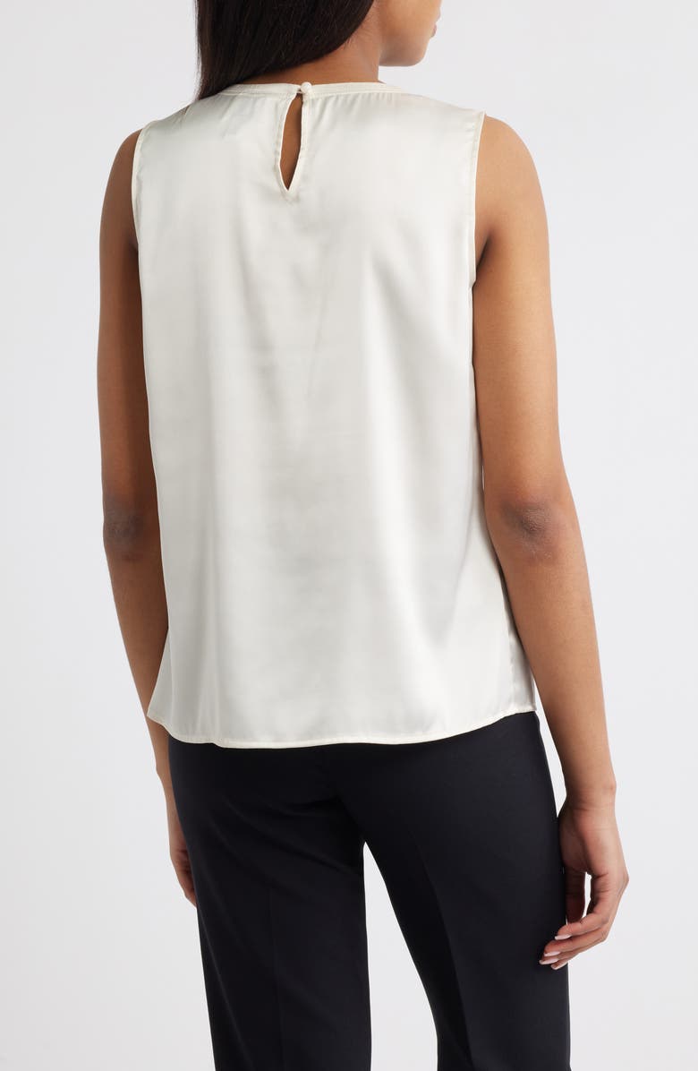 Anne Klein Pleat Neck Sleeveless Top, Alternate, color,