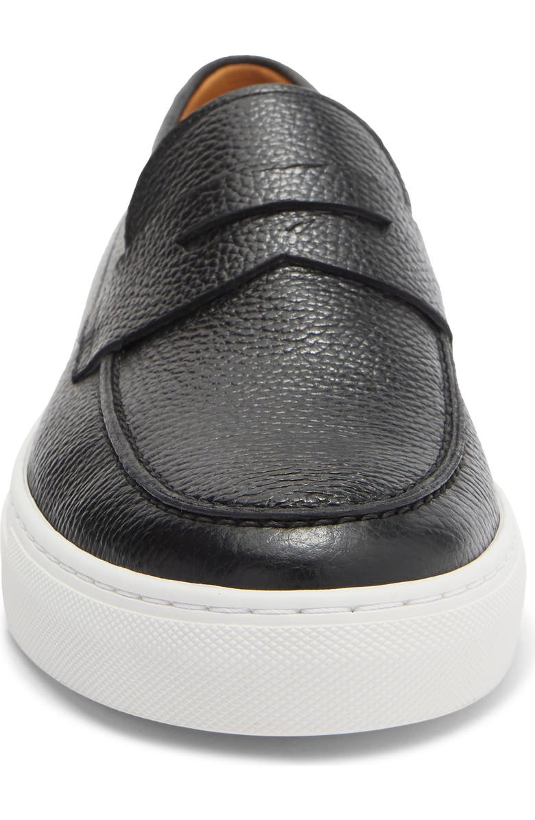 Magnanni Johnny Penny Loafer Sneaker, Alternate, color, Black Pebble