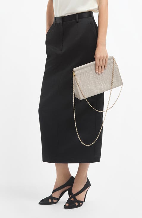 Tailored Pencil Skirt in Duchess Satin