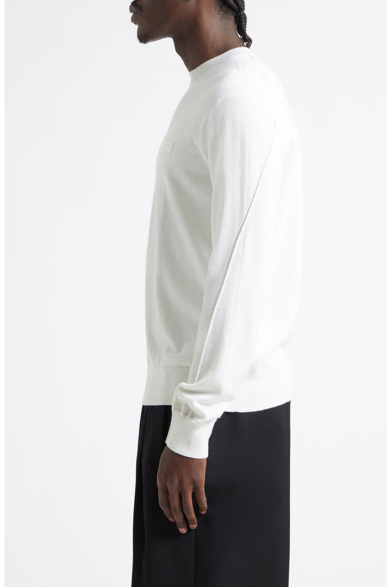 Button Tab Cuffs Wool Crewneck Sweater, Alternate, color, IVORY