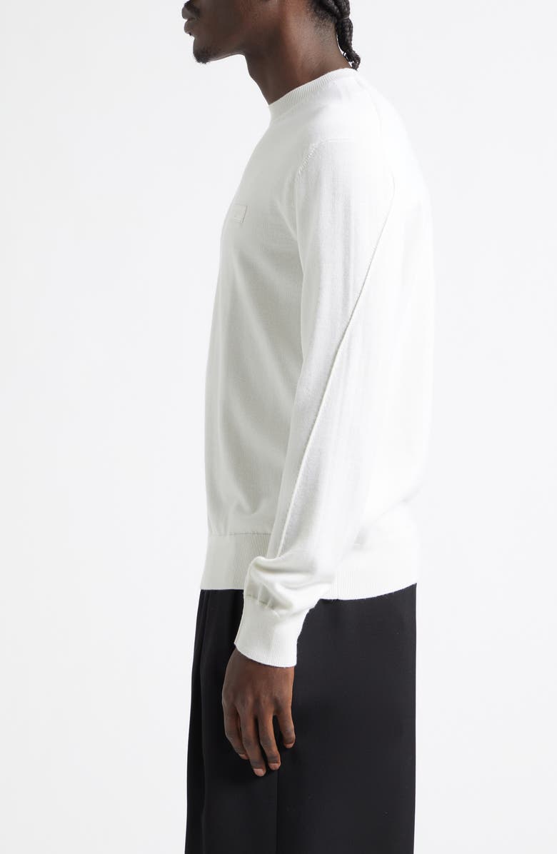 Givenchy Button Tab Cuffs Wool Crewneck Sweater, Alternate, color, Ivory