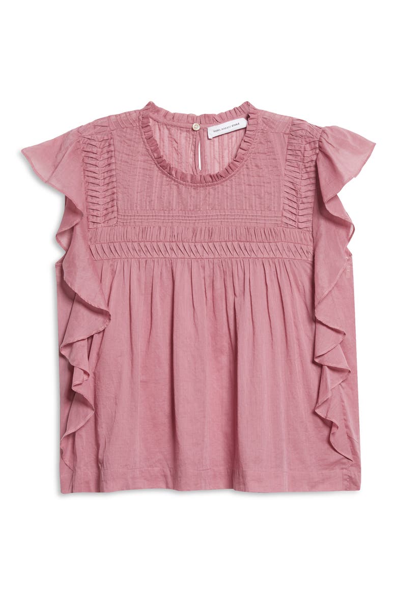Layona Ruffle Sleeve Top, Alternate, color, ROSEWOOD