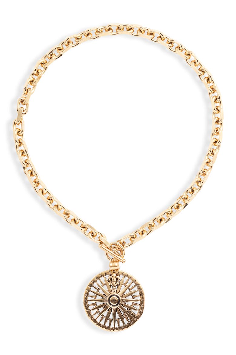 My Compass Pendant Necklace, Main, color, GOLD