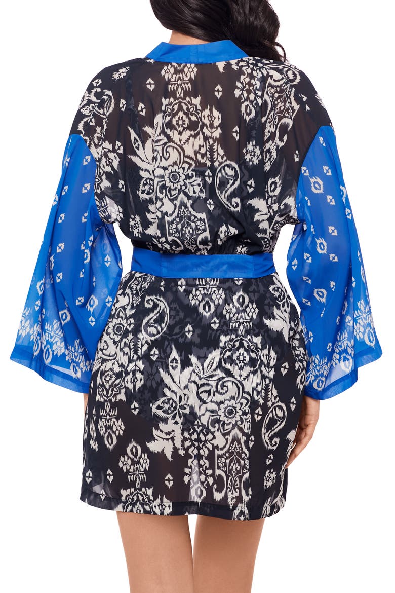 Talavera Long Sleeve Cover-Up, Alternate, color, MIDNIGHT BLUE/ WHITE