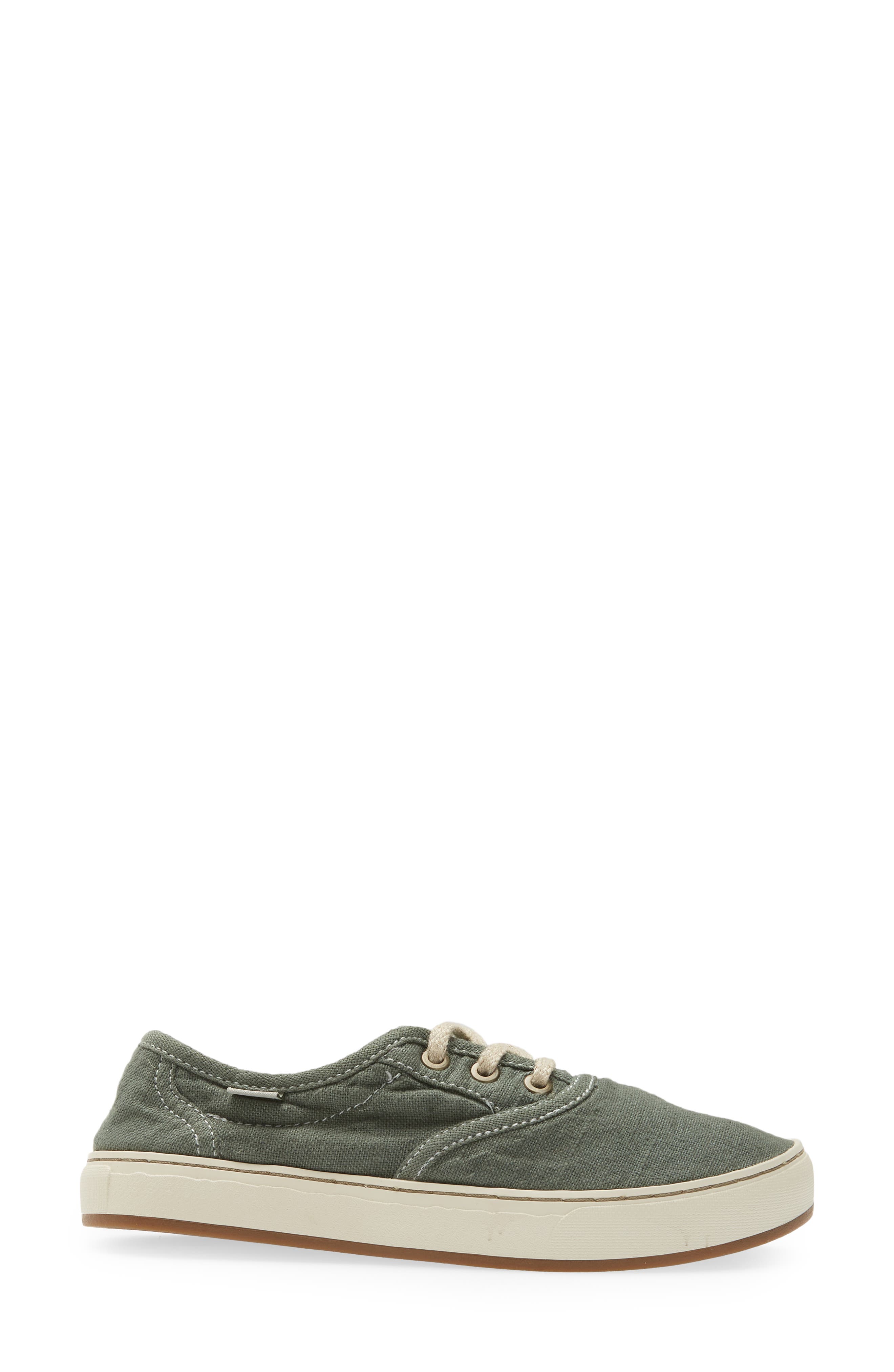 Sanuk Avery Lace-Up Hemp Sneaker, Alternate, color, Slate