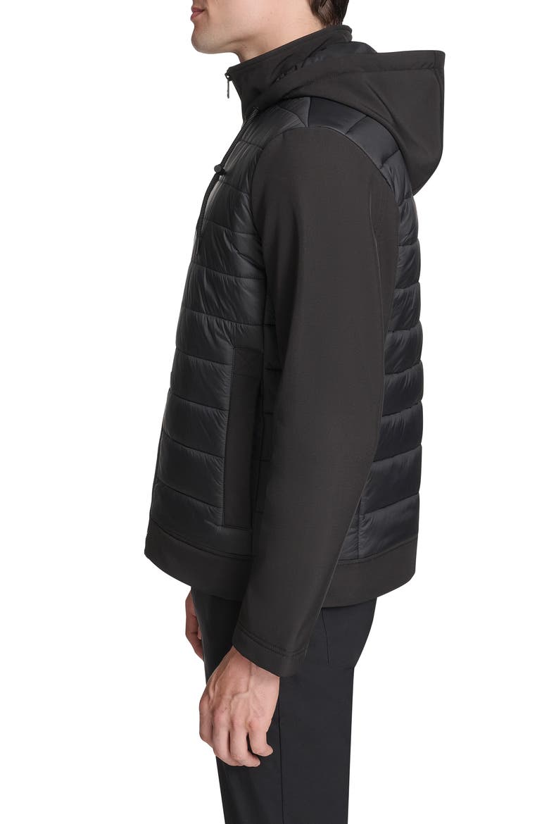 Quilted Zip-Up Jacket, Alternate, color, BLACK