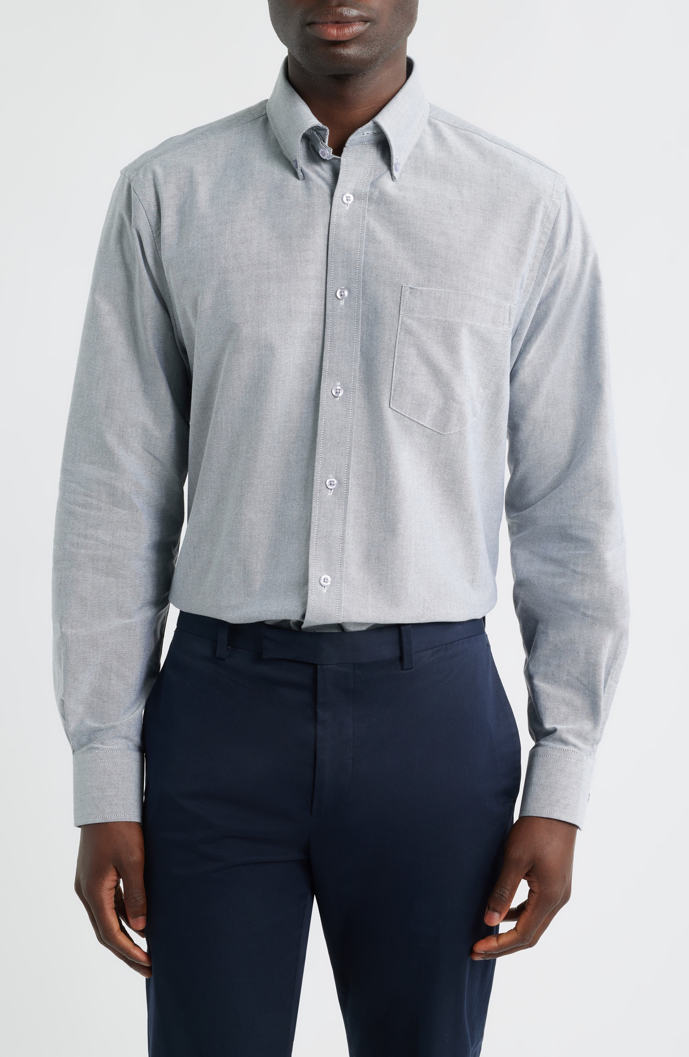 Regular Fit Solid Cotton Button-Down Oxford Shirt