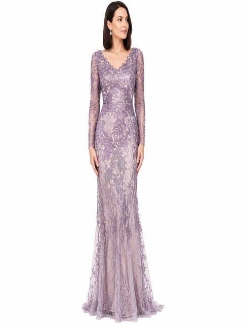 Long Sleeve V-Neck Mermaid Gown