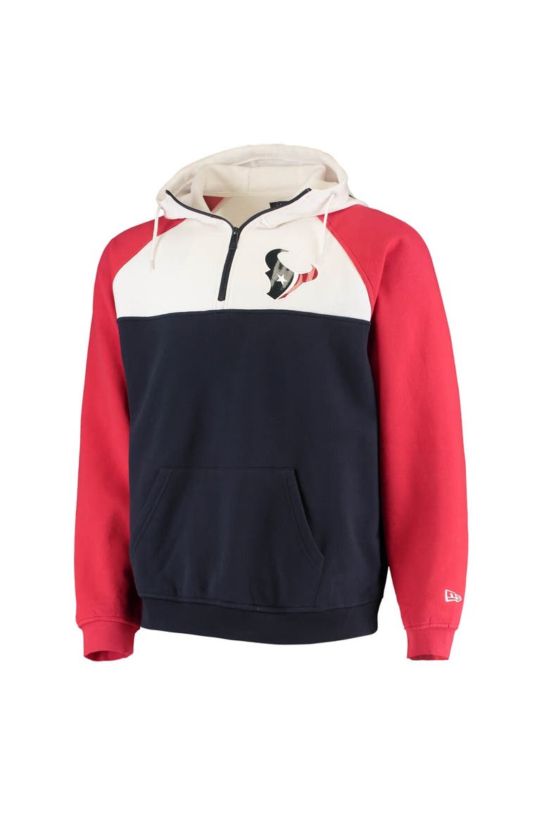 Men's New Era Navy/White Houston Texans Gametime Quarter-Zip Hoodie Jacket, Alternate, color, Navy