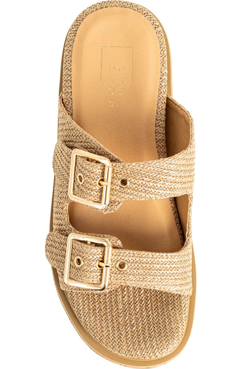 SHUSHOP Lucinda Platform Wedge Slide Sandal, Alternate, color, Natural Woven