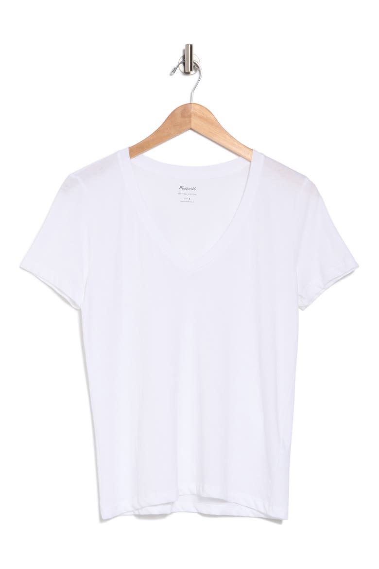 Softfade V-Neck Tee, Alternate, color, WHITE
