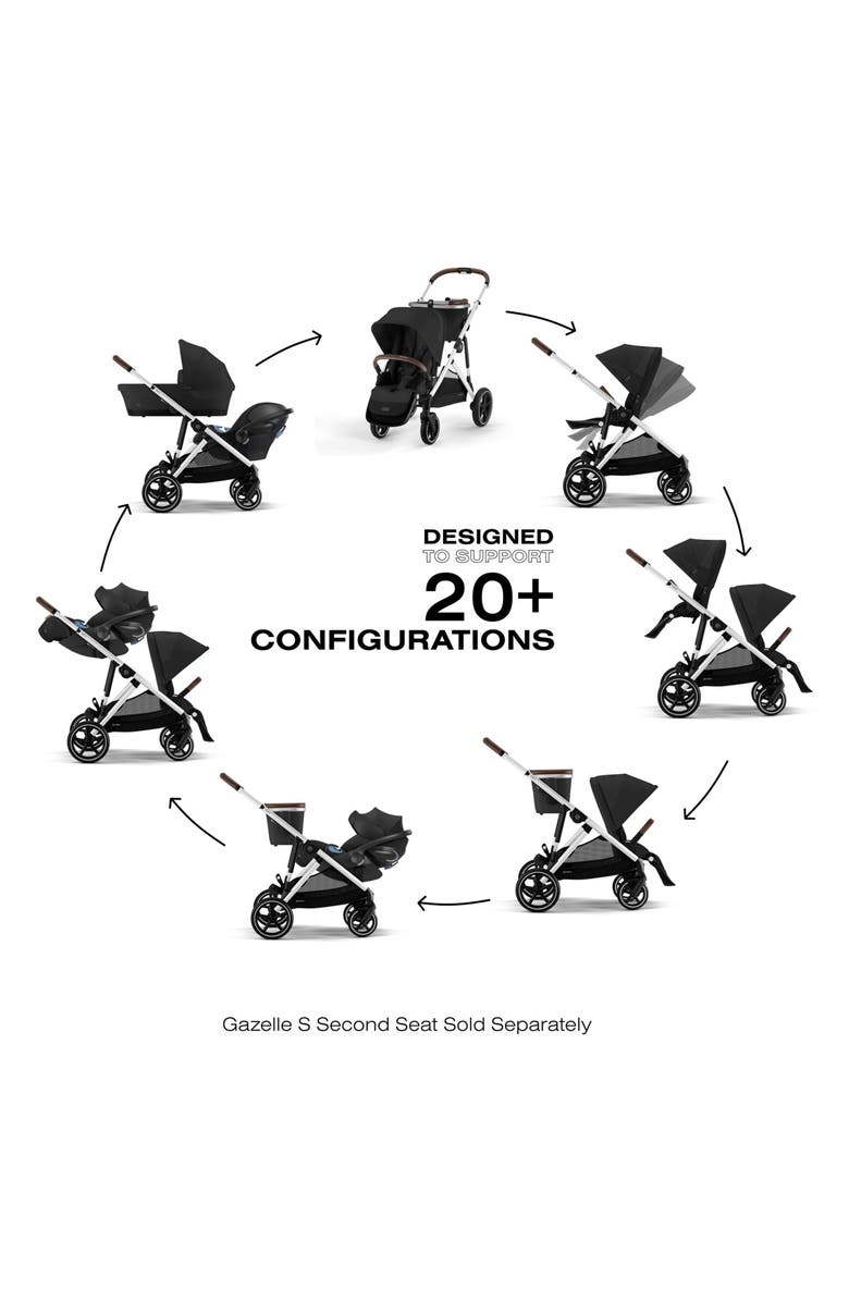 CYBEX Gazelle S Stroller, Cloud G Lux Infant Car Seat & Gazelle S Cot Travel System, Alternate, color,