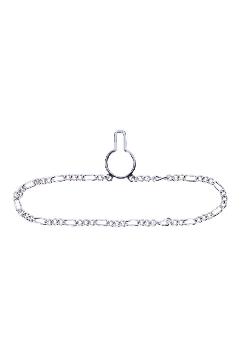 Sutton Sterling Silver Figaro Tie Chain, Main, color, Silver