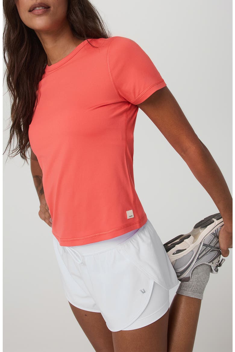 Lux Performance T-Shirt, Alternate, color, BRIGHT CORAL