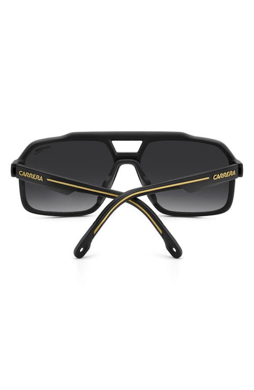 Carrera Eyewear C Sport 61mm Gradient Square Sunglasses In Matte Black Gold/dark Grey Sf
