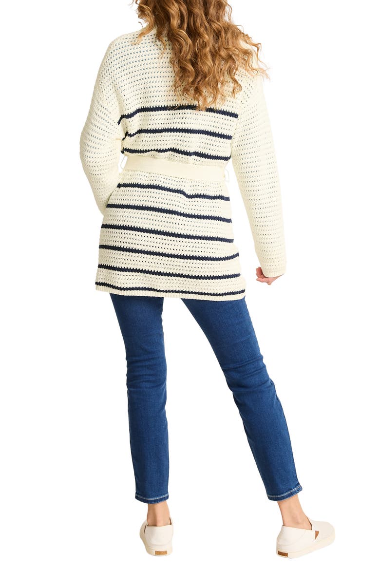 Stripe Open Stitch Cardigan, Alternate, color, VANILLA ICE