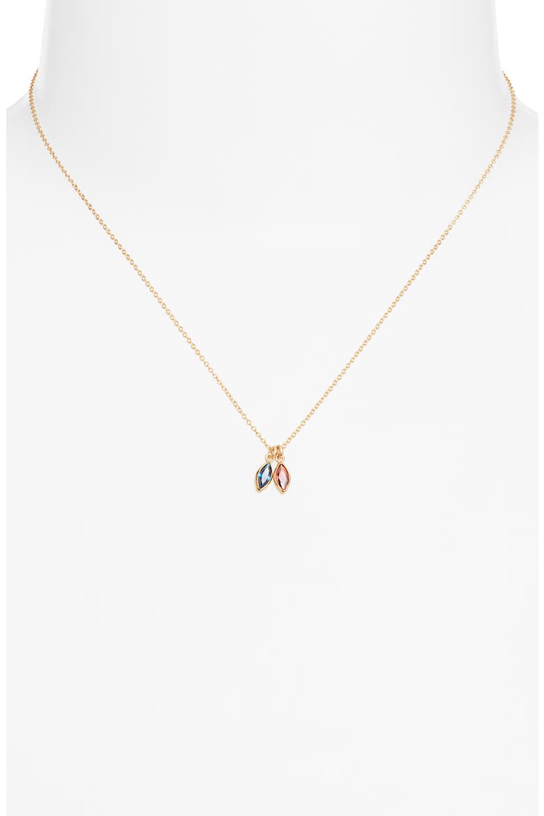 Marquise Multibirthstone Charm Necklace, Alternate, color, GOLD / 2 CHARMS
