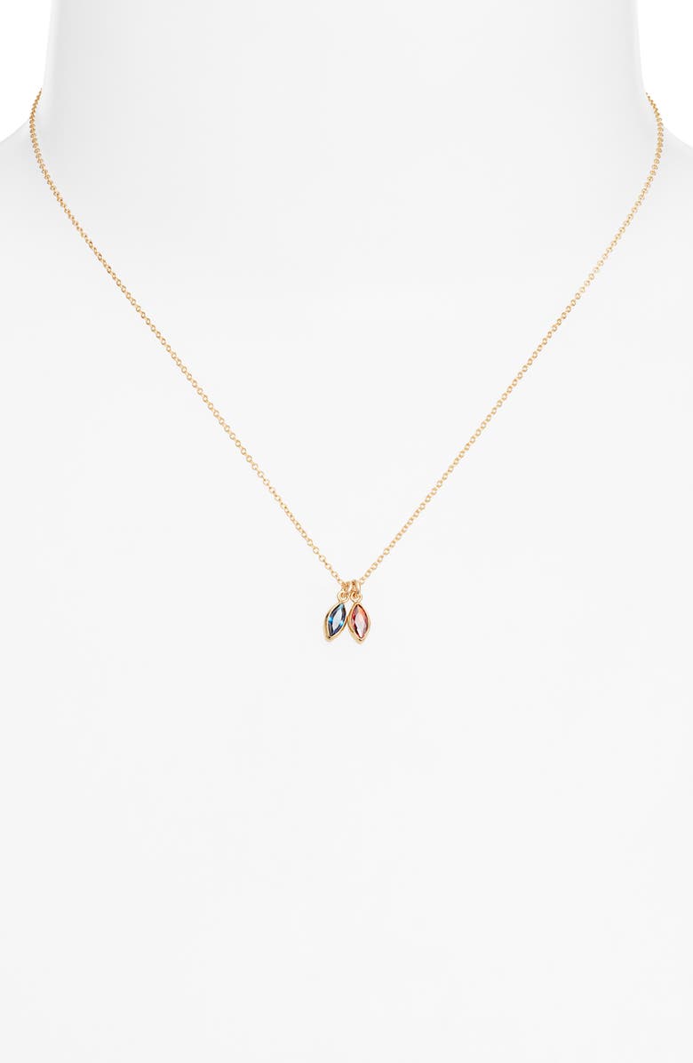 Set & Stones Marquise Multibirthstone Charm Necklace, Alternate, color, Gold / 2 Charms