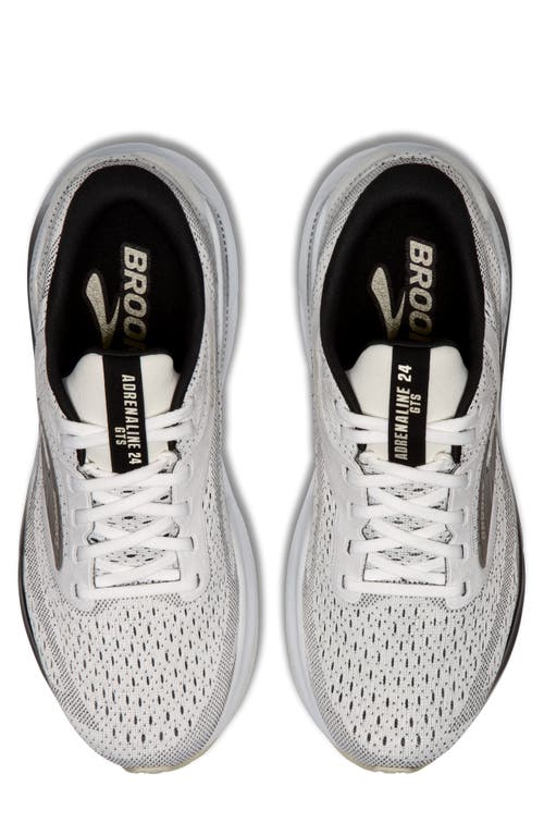 Brooks Adrenaline Gts 24 Running Shoe In White/black/pelican