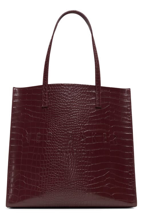 Ted Baker London Soocon Faux Leather Tote In Burgundy