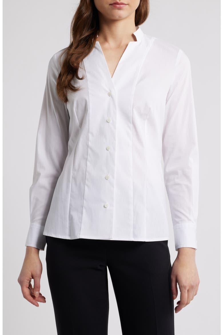 Button-Up Poplin Blouse, Main, color, BRIGHT WHITE