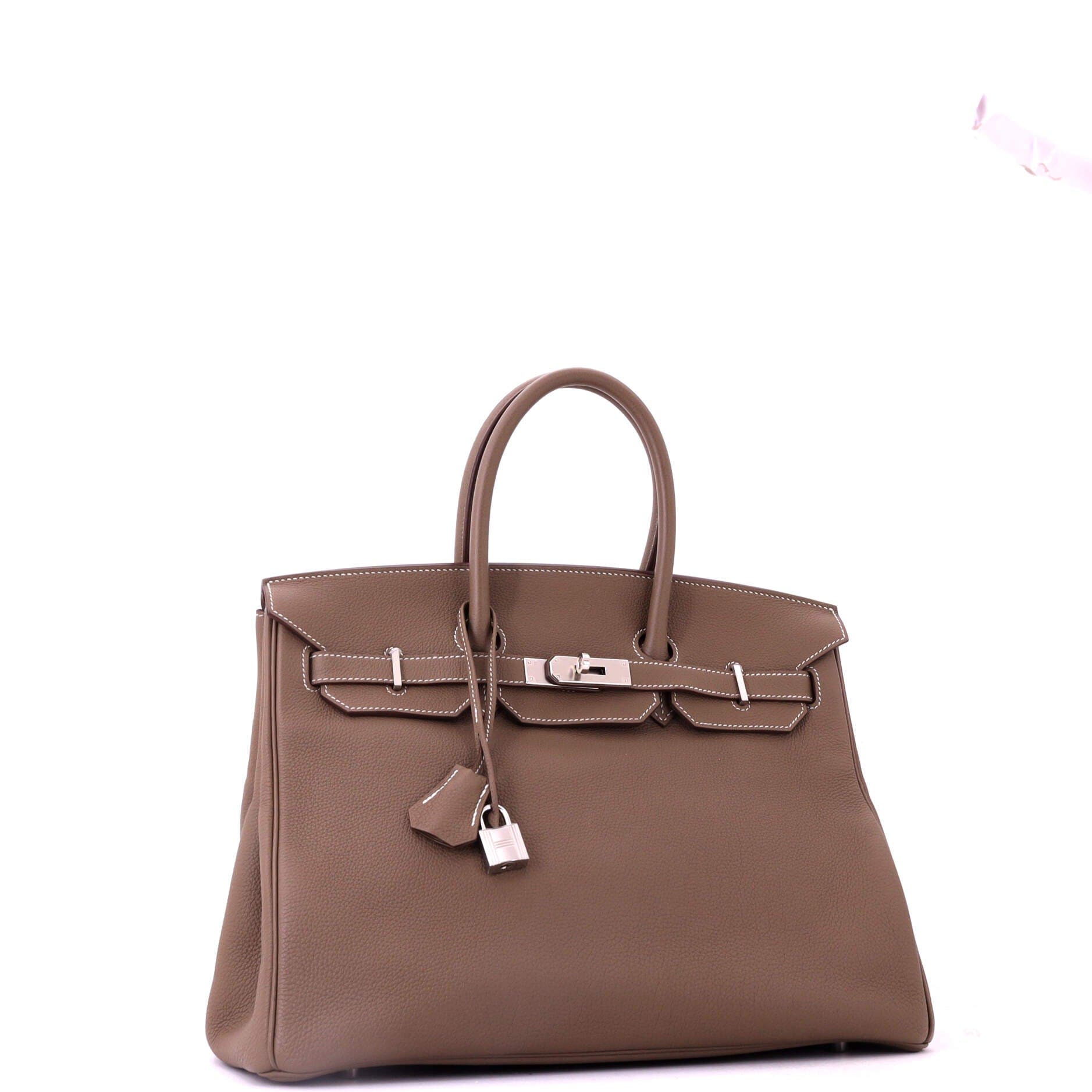 Pre-Owned Hermes Birkin Handbag Grey Togo with Palladium Hardware 35, Alternate, color, Etoupe