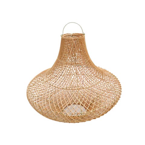 Freya Bell Shape Rattan Pendant Light Fitting