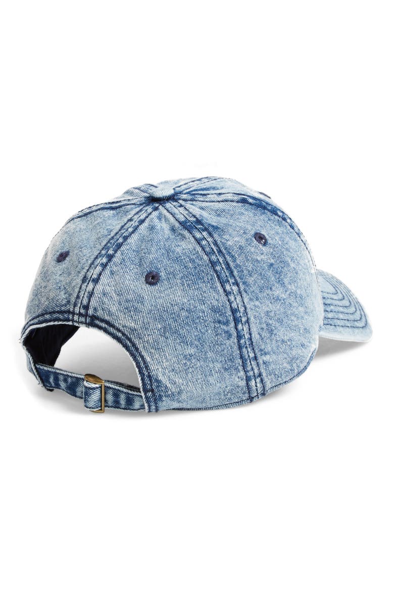 Washed Denim Baseball Cap, Alternate, color, BLUE