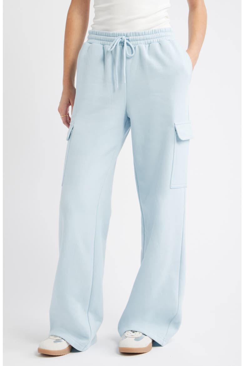 Baggy Wide Leg Cargo Sweatpants, Main, color, BLUE SKYRIDE