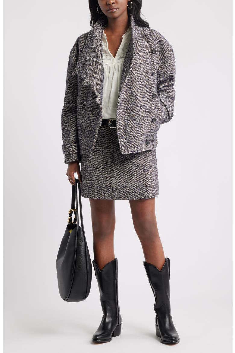 Herringbone Twill Jacket, Alternate, color, BROWN- BLUE TWEED