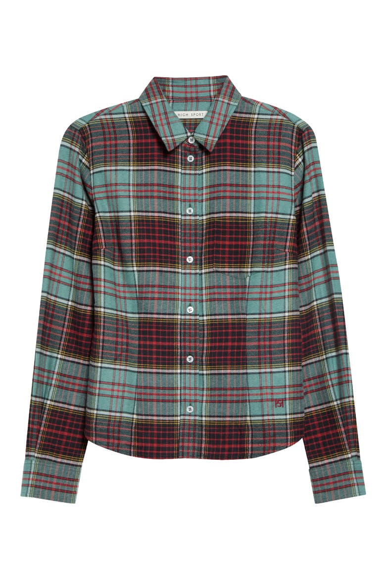 Kurt Plaid Cotton Shirt, Main, color, SAGE/ RED COMBO