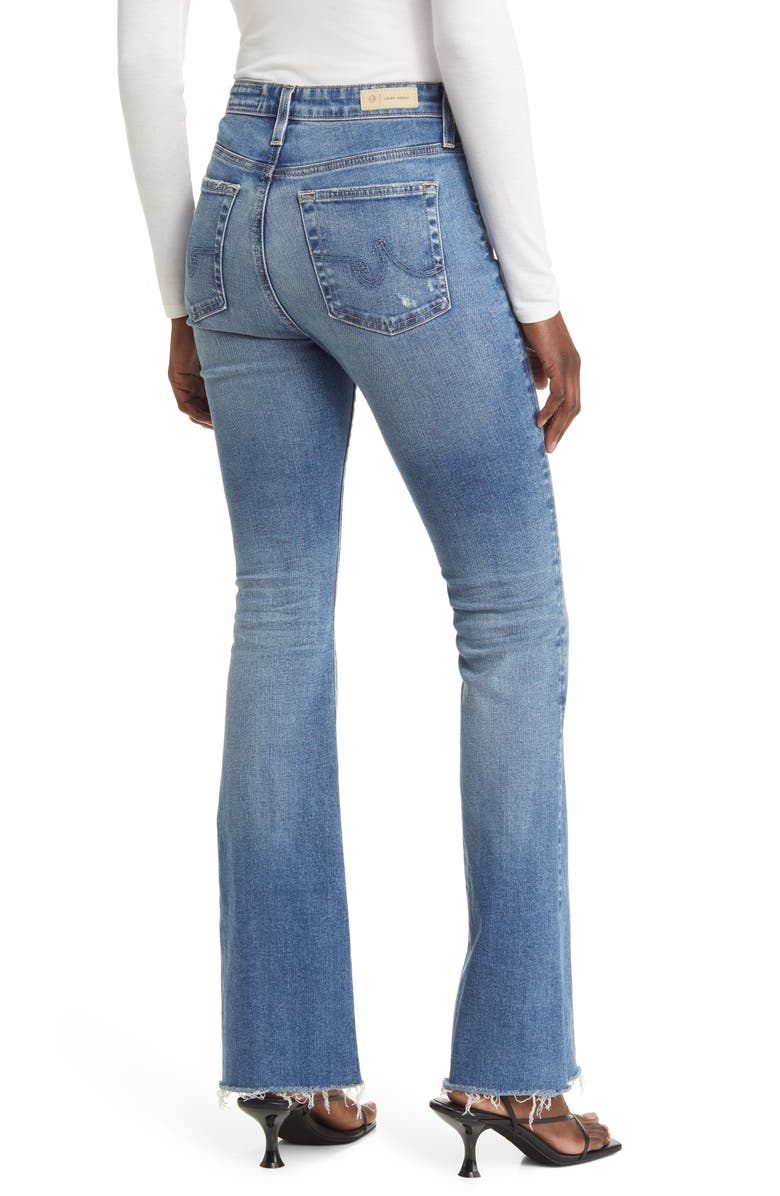 AG Farrah Raw Hem High Waist Bootcut Jeans, Alternate, color, 14 Years Intent