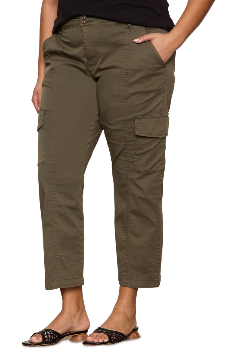 Rebel Crop Straight Leg Cargo Pants, Alternate, color, FATIGUE GREEN