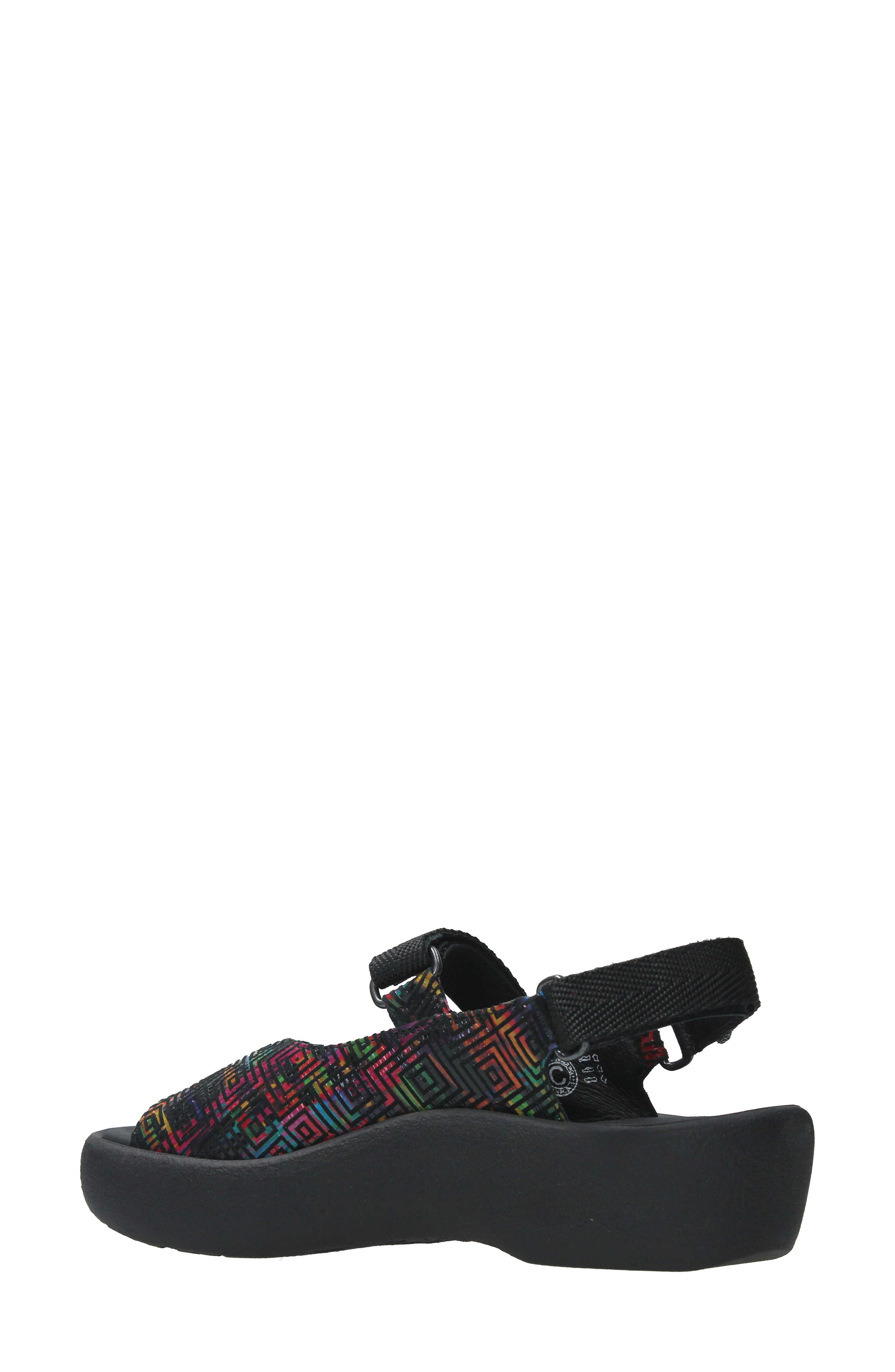 Wolky Jewel Sandal, Alternate, color, Black Multi Printed Leather