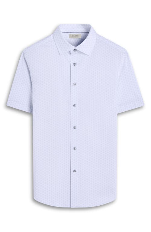 Bugatchi Miles Ooohcotton® Floral Short Sleeve Button-up Shirt In Platinum