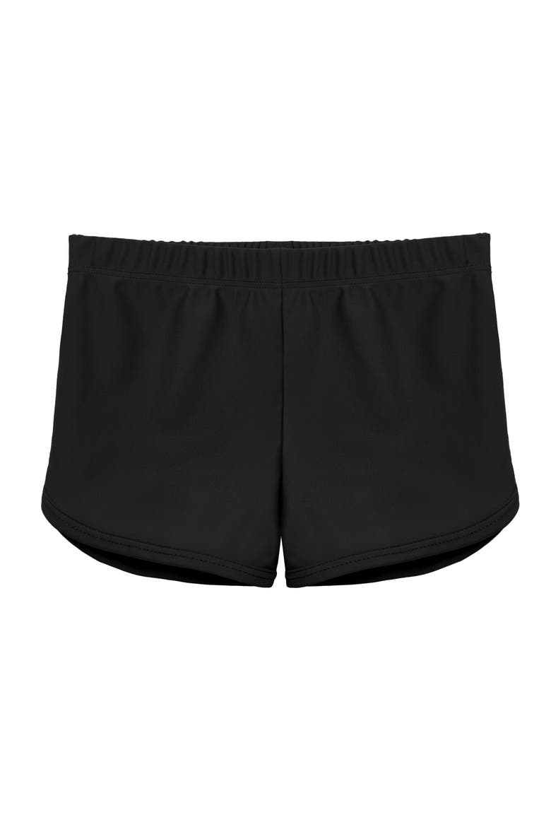 Girls Soft Stretch UPF 50+ Swim Short, Main, color, Black