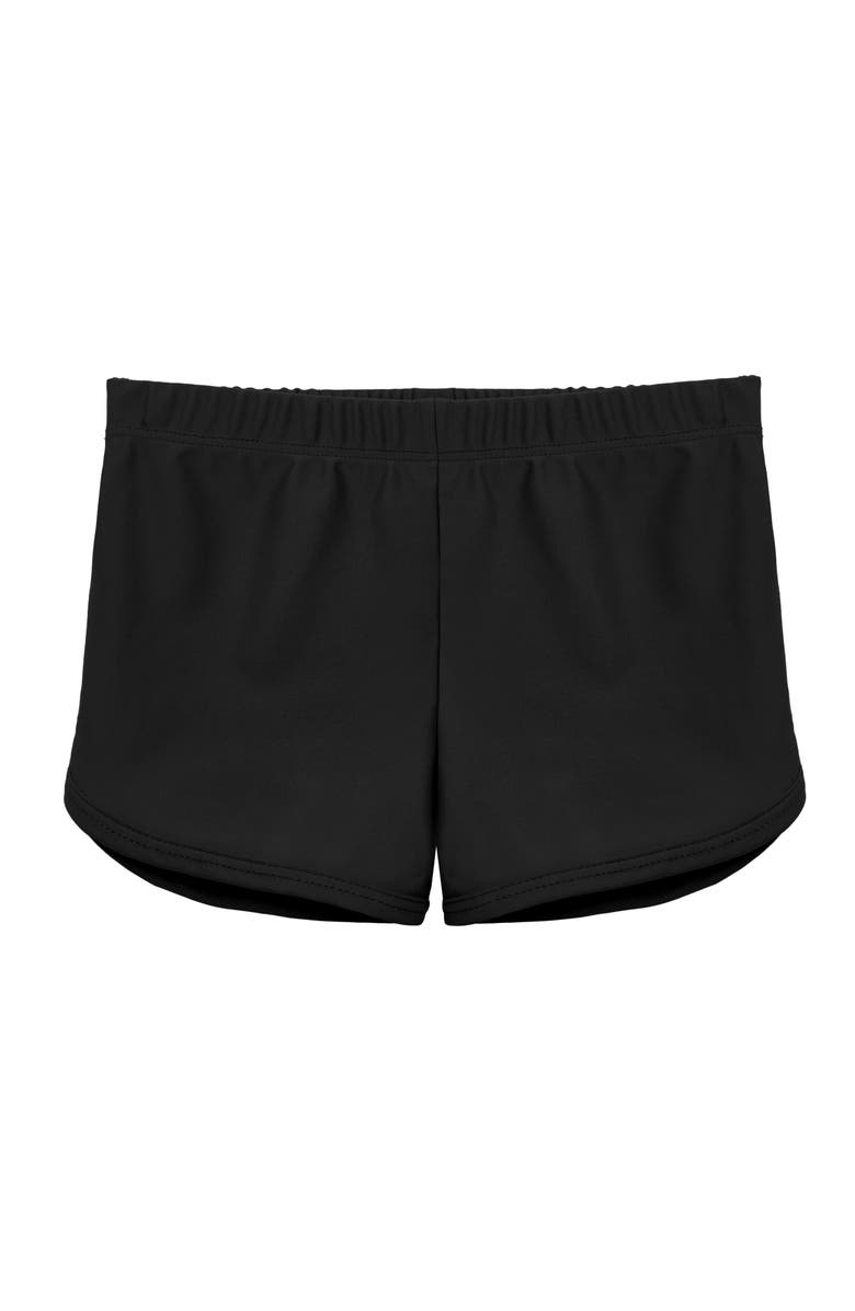 City Threads USA-Made Girls Soft Stretch UPF 50+ Swim Short, Main, color, Black