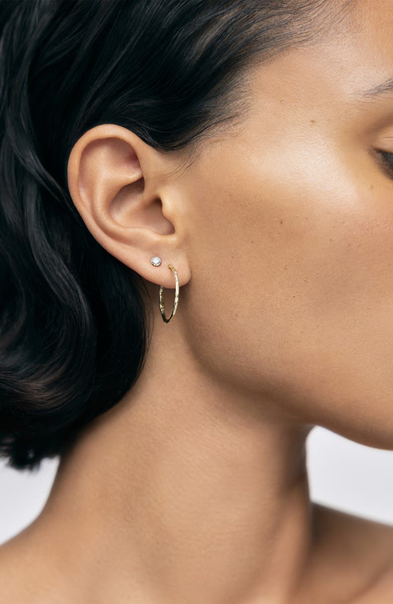 Monica Vinader Solitaire Diamond Stud Earrings, Alternate, color, 14K Gold / Diamond