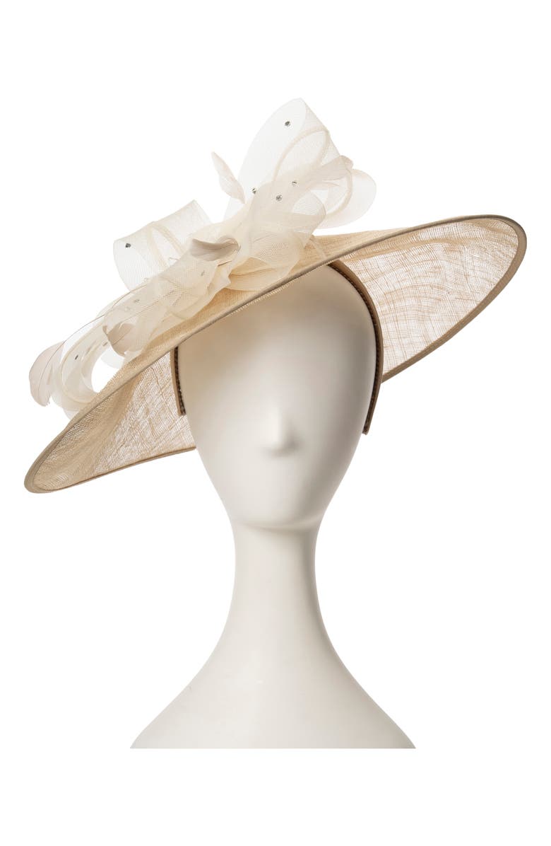 Collection XIIX Sinamay Embellished Fascinator, Main, color, Beige