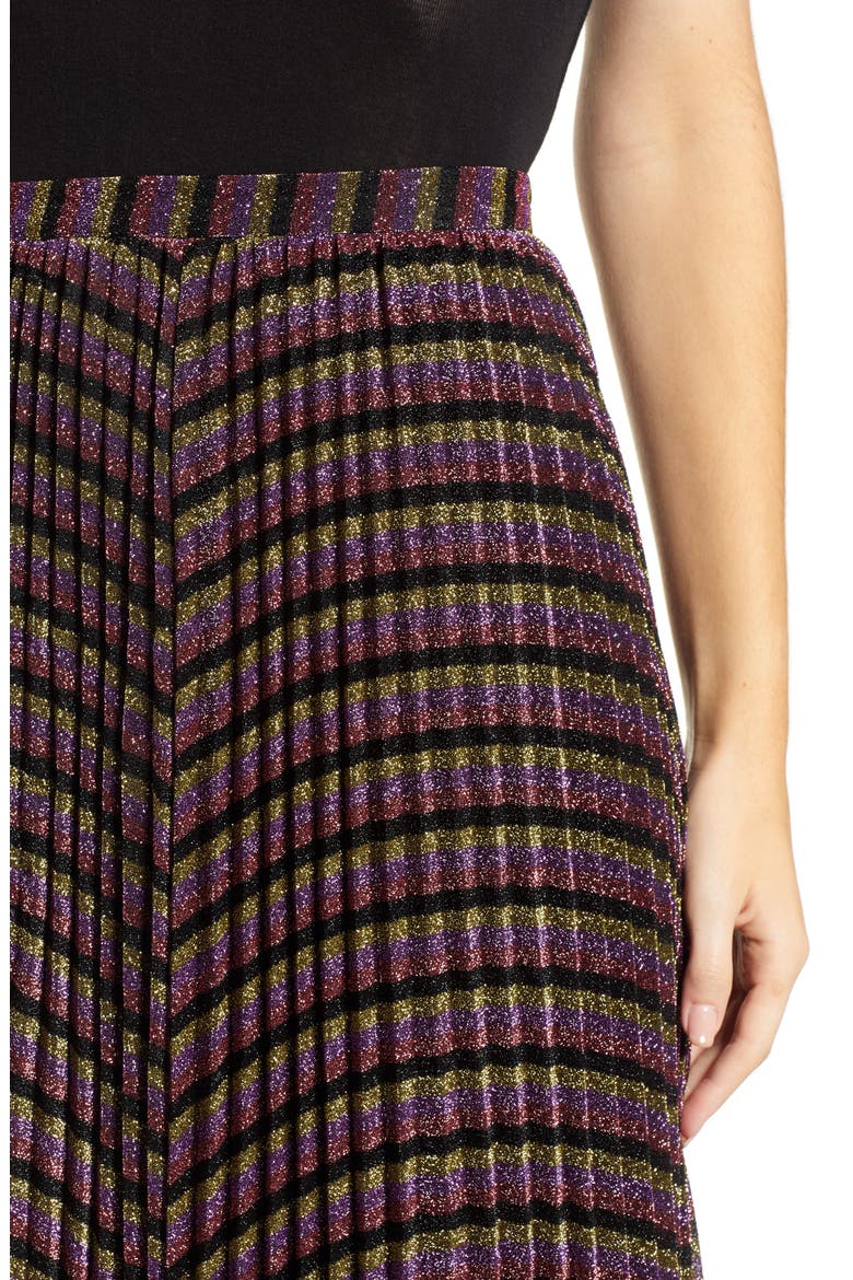 Sparkle Stripe Pleated Skirt, Alternate, color, MULTICOLOUR