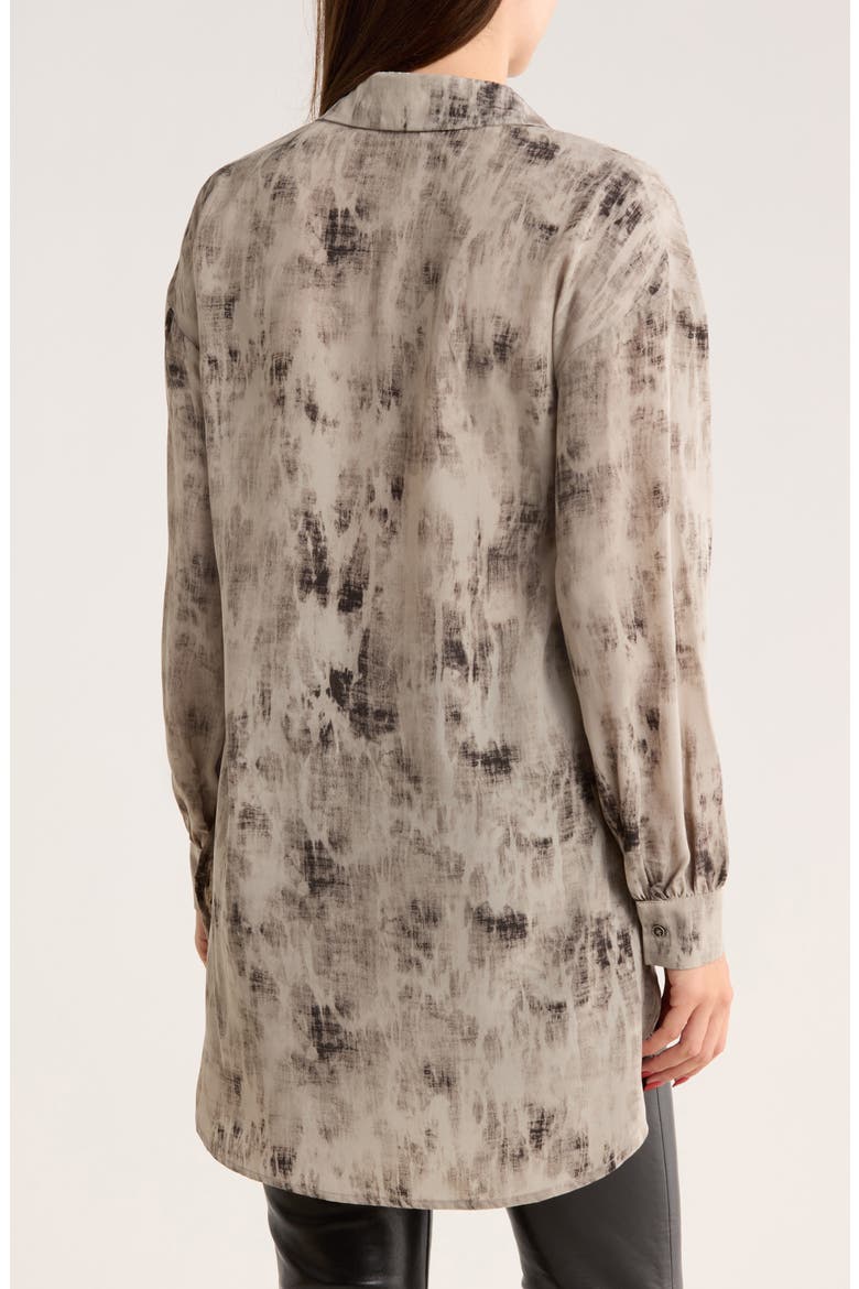High-Low Hem Button-Down Shirt, Alternate, color, GREY